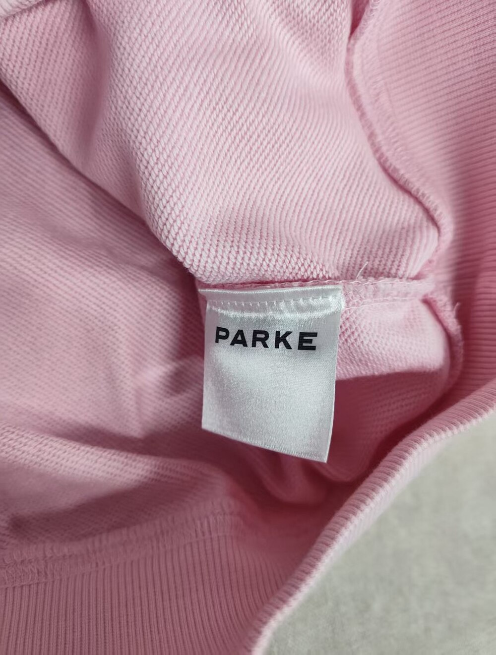 ✨Light Pink Mock Neck Sweatshirt PARKE Confetti Dot Letter Graphic - Picture 6 of 6